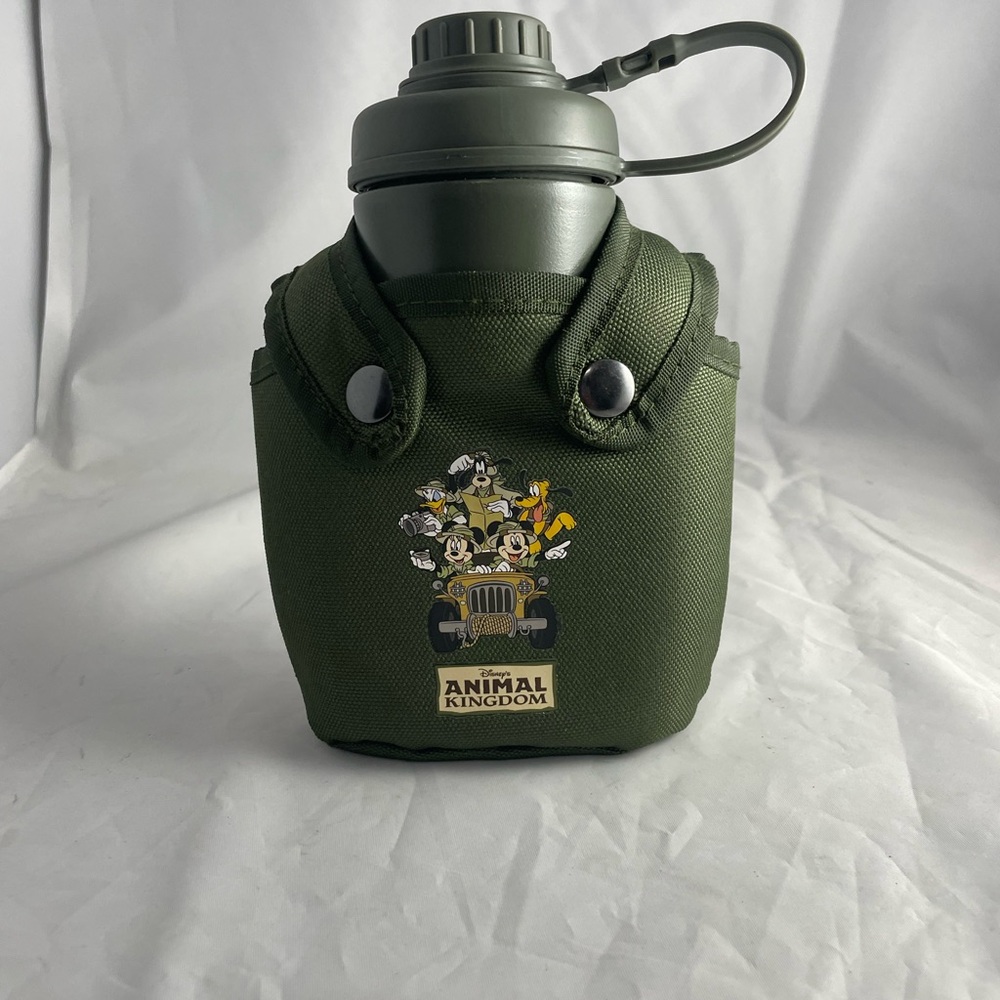 Disney Parks Animal Kingdom Retired Water Bottle Canvas Canteen Mickey Friends